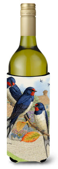 Barn Swallows Wine Bottle Hugger Gift Sleeve for Standard 750 ml Bottles, Insulated Reusable Also Fits Mini Shot & Pint Bottles