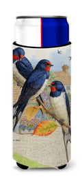 Barn Swallows Slim Can Hugger , Insulated Foam Hugger for 12 oz Slim Cans, Beer Bottles & Water Bottles, Printed in USA