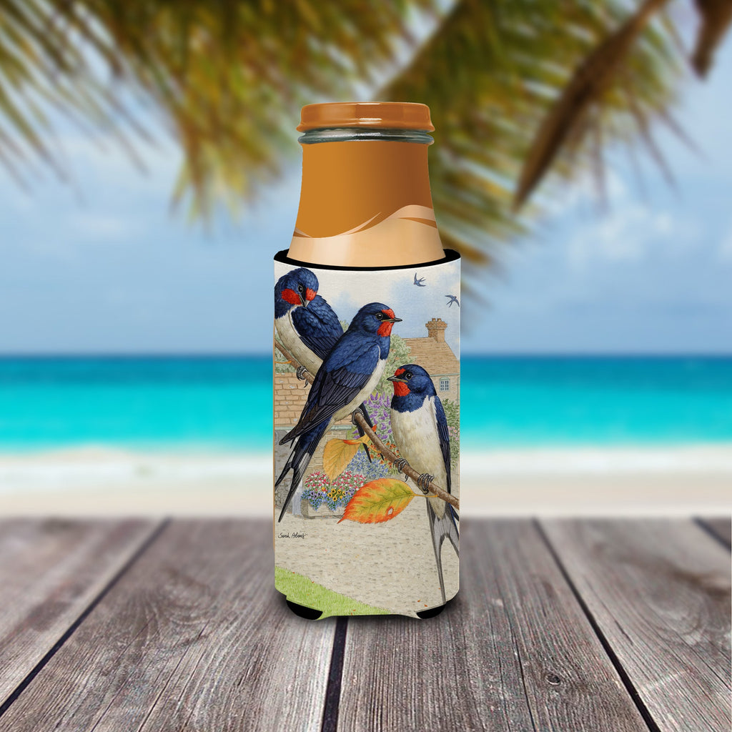 Barn Swallows Slim Can Hugger , Insulated Foam Hugger for 12 oz Slim Cans, Beer Bottles & Water Bottles, Printed in USA