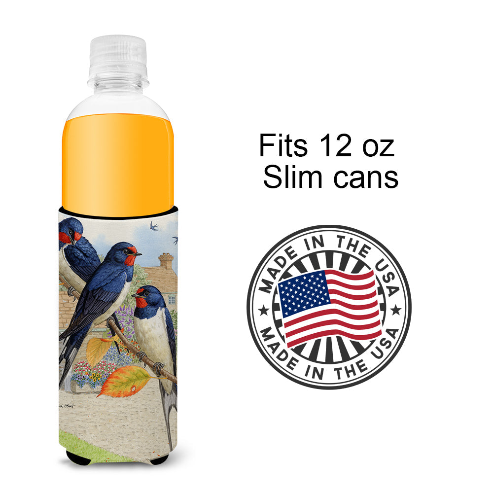 Barn Swallows Slim Can Hugger , Insulated Foam Hugger for 12 oz Slim Cans, Beer Bottles & Water Bottles, Printed in USA