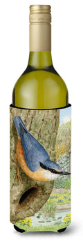 Red-breasted Nuthatch Wine Bottle Hugger Gift Sleeve for Standard 750 ml Bottles, Insulated Reusable Also Fits Mini Shot & Pint Bottles