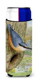 Red-breasted Nuthatch Slim Can Hugger , Insulated Foam Hugger for 12 oz Slim Cans, Beer Bottles & Water Bottles, Printed in USA