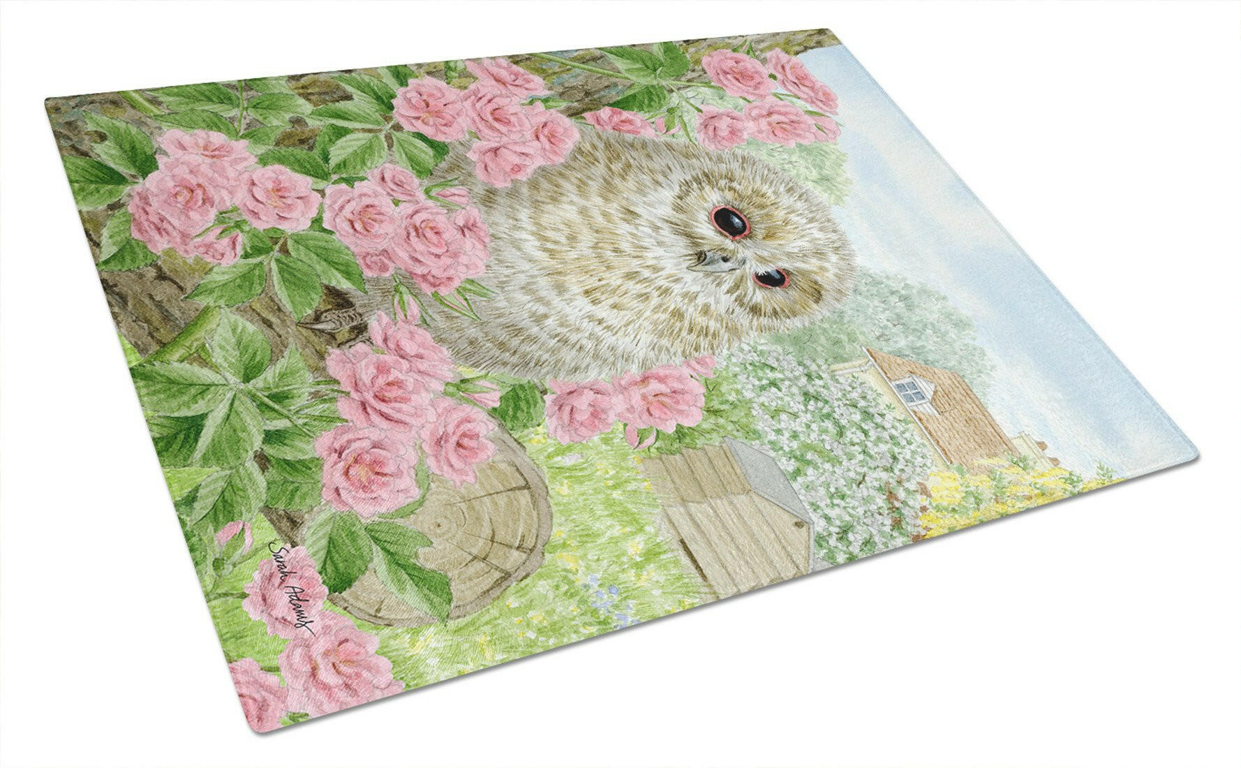 Tawny Owlet Cutting Board Tempered Glass Kitchen Cutting Surface, Heat Resistant Chopping, Non-Slip Feet, Food Prep & Serving