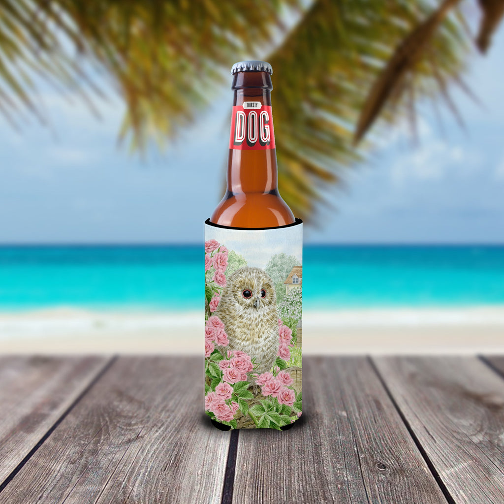 Tawny Owlet Slim Can Hugger , Insulated Foam Hugger for 12 oz Slim Cans, Beer Bottles & Water Bottles, Printed in USA
