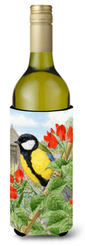 Great Tit Wine Bottle Hugger Gift Sleeve for Standard 750 ml Bottles, Insulated Reusable Also Fits Mini Shot & Pint Bottles