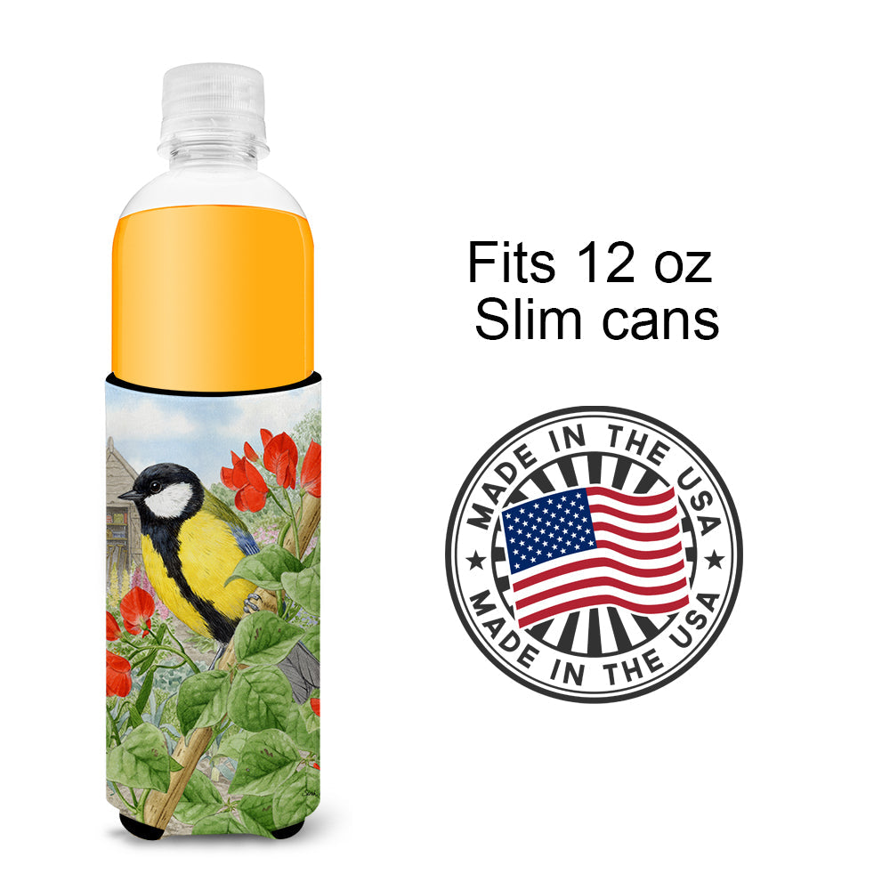 Great Tit Slim Can Hugger , Insulated Foam Hugger for 12 oz Slim Cans, Beer Bottles & Water Bottles, Printed in USA