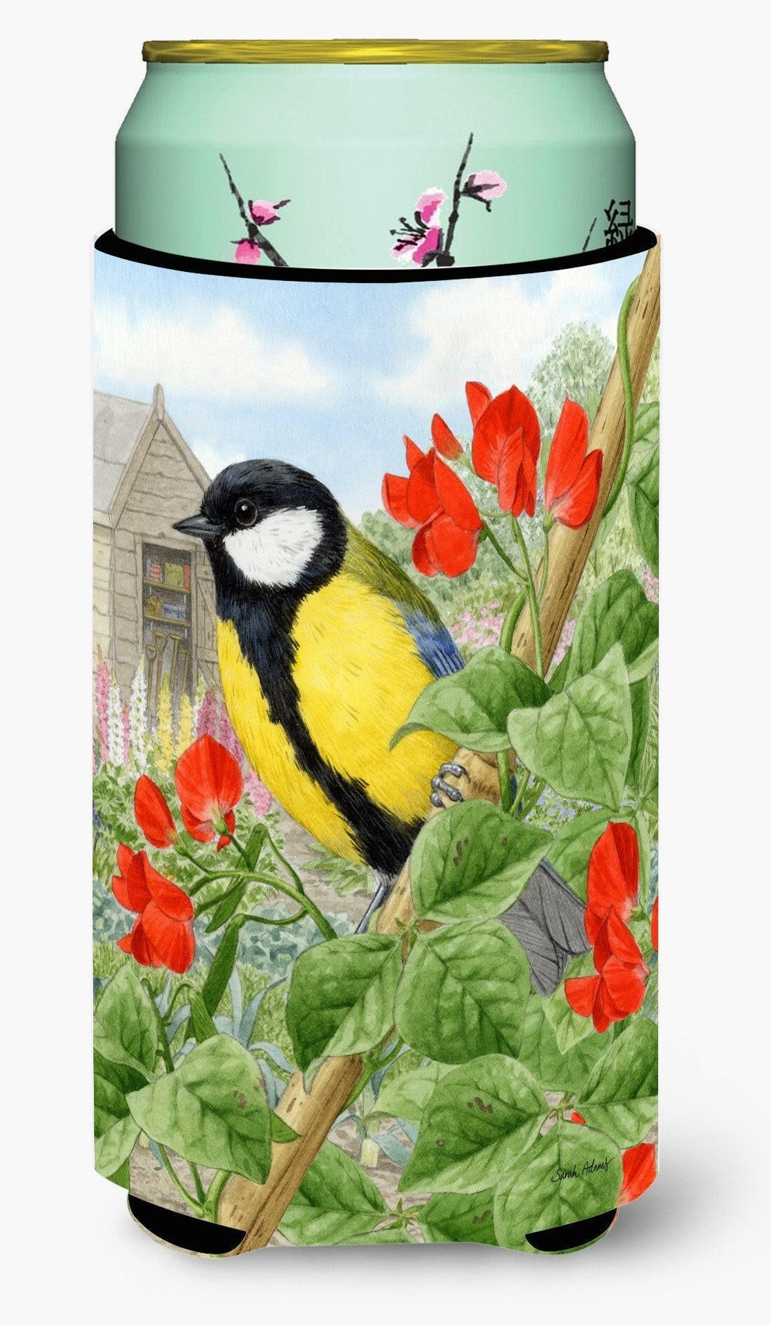 Great Tit Tall Boy Hugger Can Cooler Sleeve Machine Washable Drink Collapsible Insulator Beverage Insulated Holder