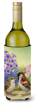 House Sparrows Wine Bottle Hugger Gift Sleeve for Standard 750 ml Bottles, Insulated Reusable Also Fits Mini Shot & Pint Bottles