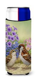 House Sparrows Slim Can Hugger , Insulated Foam Hugger for 12 oz Slim Cans, Beer Bottles & Water Bottles, Printed in USA