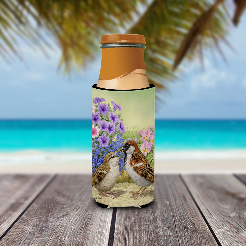 House Sparrows Slim Can Hugger , Insulated Foam Hugger for 12 oz Slim Cans, Beer Bottles & Water Bottles, Printed in USA
