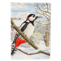 Spotted Woodpecker House Flag 28x40 Porch Sleeve Pole Decorative Outside Yard Banner Artwork Wall Hanging, Polyester