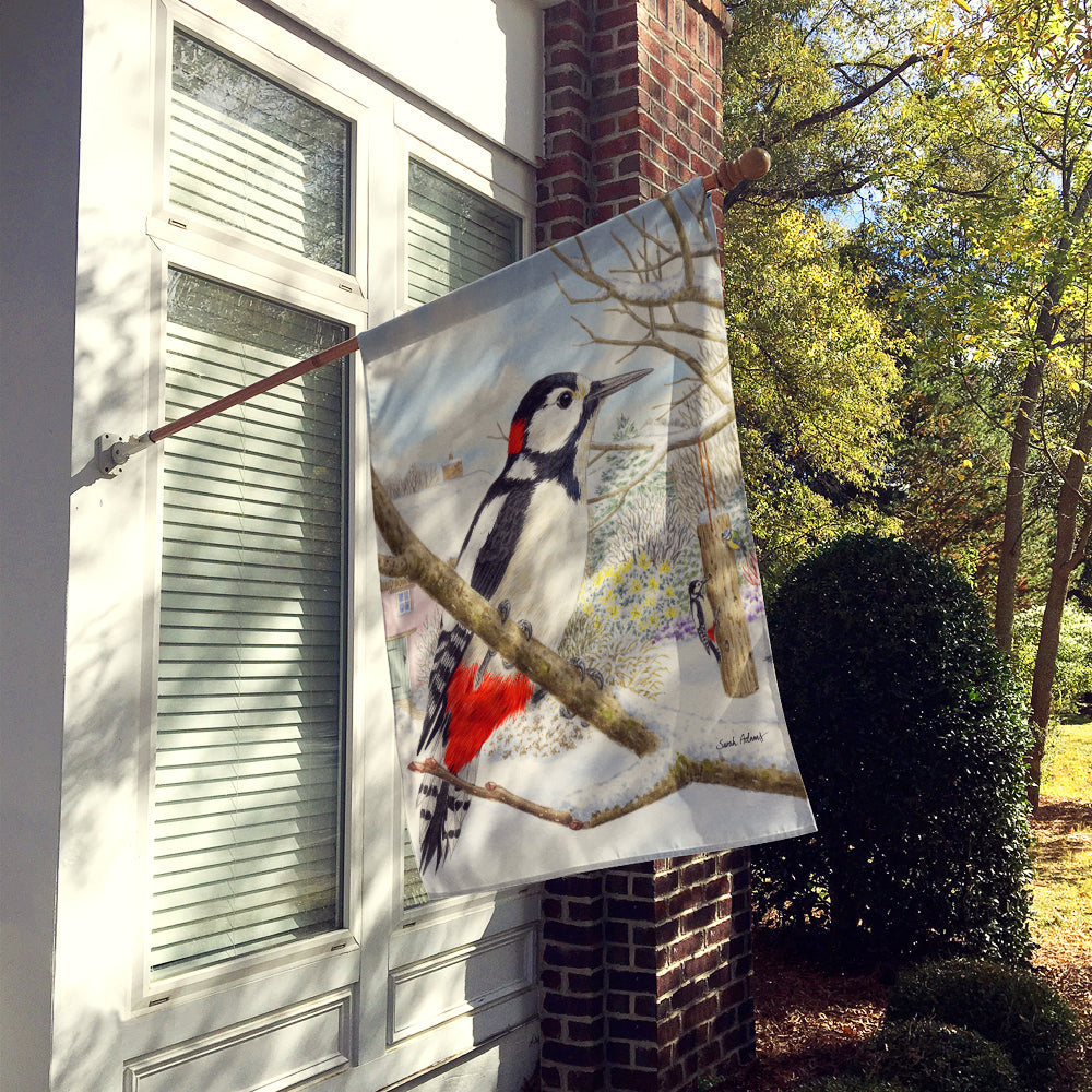 Spotted Woodpecker House Flag 28x40 Porch Sleeve Pole Decorative Outside Yard Banner Artwork Wall Hanging, Polyester