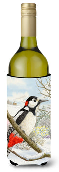 Spotted Woodpecker Wine Bottle Hugger Gift Sleeve for Standard 750 ml Bottles, Insulated Reusable Also Fits Mini Shot & Pint Bottles