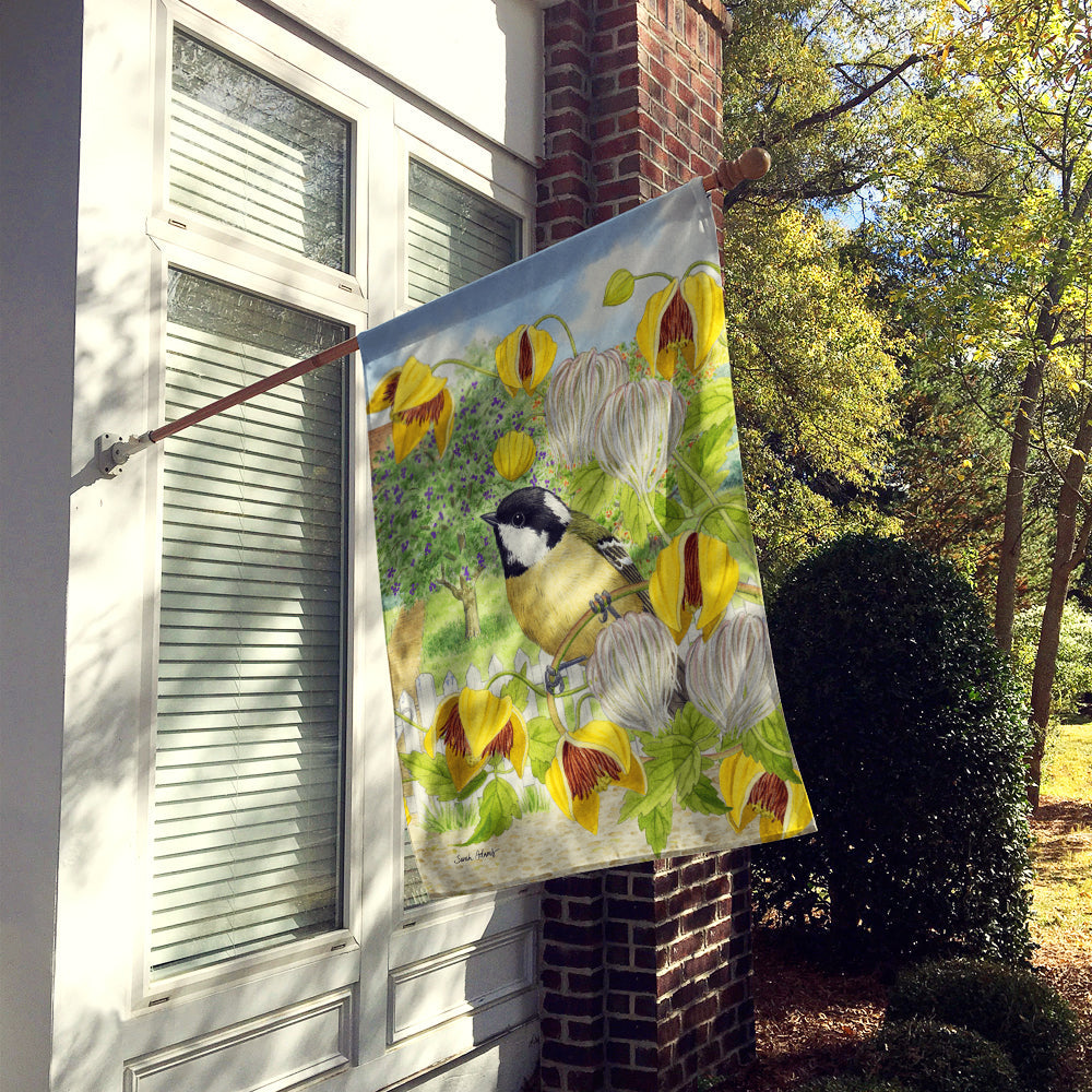 Coal Tit House Flag 28x40 Porch Sleeve Pole Decorative Outside Yard Banner Artwork Wall Hanging, Polyester