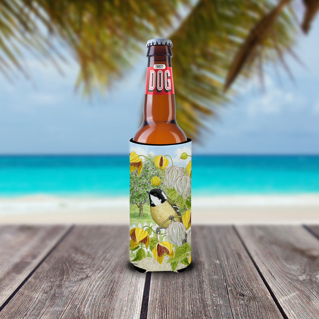 Coal Tit Slim Can Hugger , Insulated Foam Hugger for 12 oz Slim Cans, Beer Bottles & Water Bottles, Printed in USA