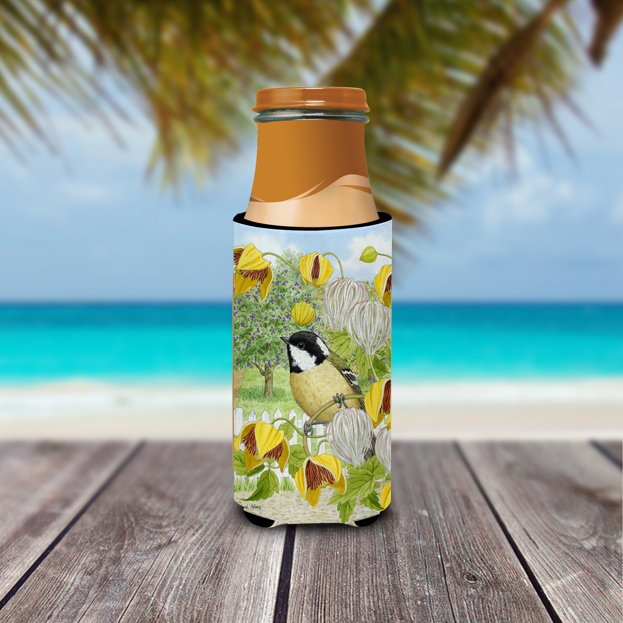 Coal Tit Slim Can Hugger , Insulated Foam Hugger for 12 oz Slim Cans, Beer Bottles & Water Bottles, Printed in USA