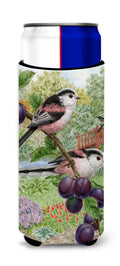 Long Tailed Tits Slim Can Hugger , Insulated Foam Hugger for 12 oz Slim Cans, Beer Bottles & Water Bottles, Printed in USA