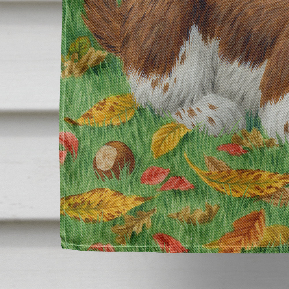 Welsh Springer Spaniel Pups House Flag 28x40 Porch Sleeve Pole Decorative Outside Yard Banner Artwork Wall Hanging, Polyester
