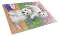 Westie Pups Cutting Board Tempered Glass Kitchen Cutting Surface, Heat Resistant Chopping, Non-Slip Feet, Food Prep & Serving