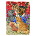 Kittens House Flag 28x40 Porch Sleeve Pole Decorative Outside Yard Banner Artwork Wall Hanging, Polyester