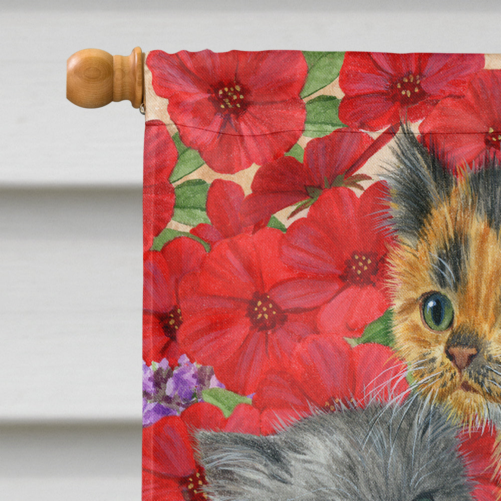 Kittens House Flag 28x40 Porch Sleeve Pole Decorative Outside Yard Banner Artwork Wall Hanging, Polyester