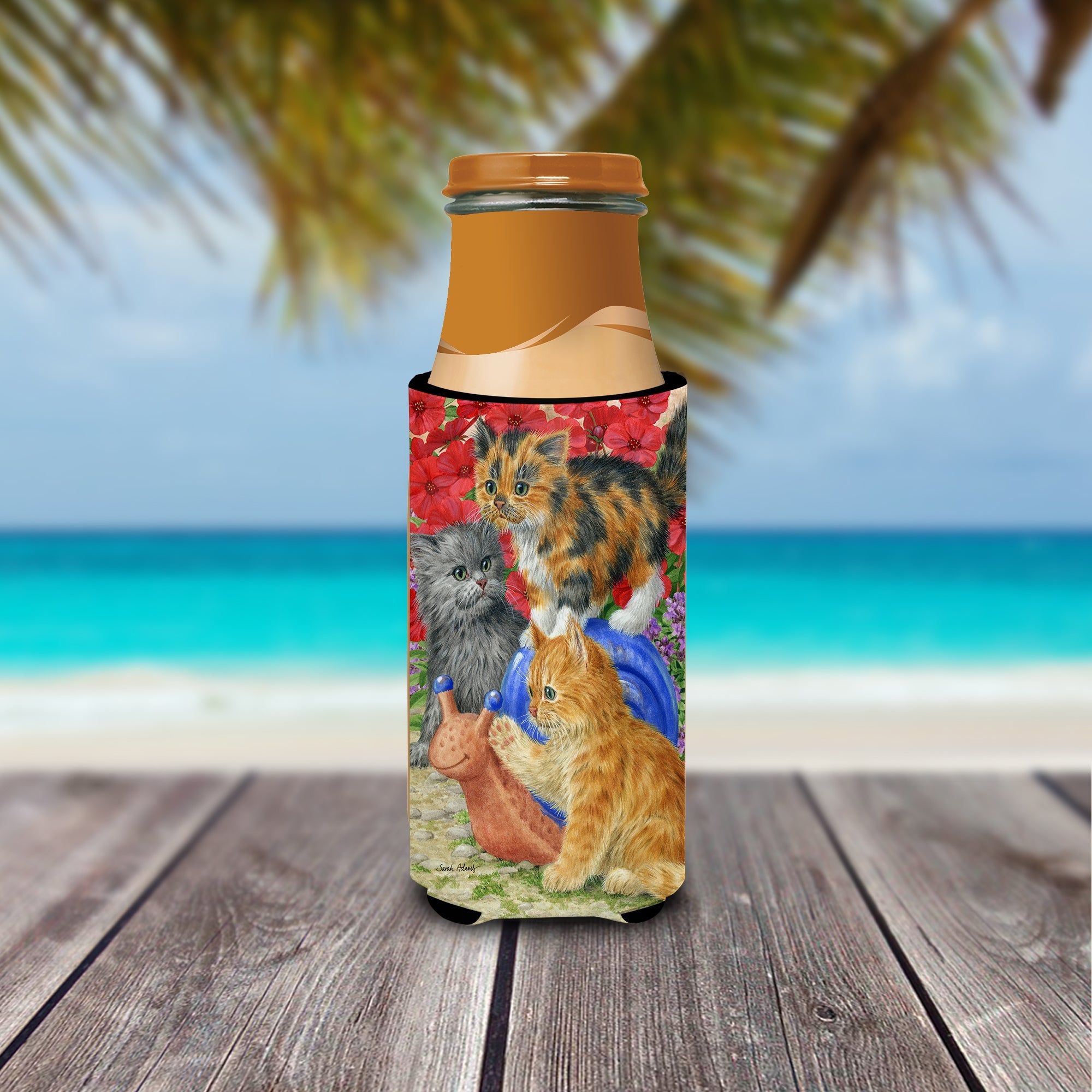 Kittens Slim Can Hugger , Insulated Foam Hugger for 12 oz Slim Cans, Beer Bottles & Water Bottles, Printed in USA