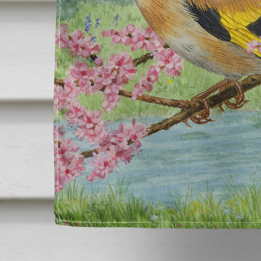 European Goldfinches House Flag 28x40 Porch Sleeve Pole Decorative Outside Yard Banner Artwork Wall Hanging, Polyester