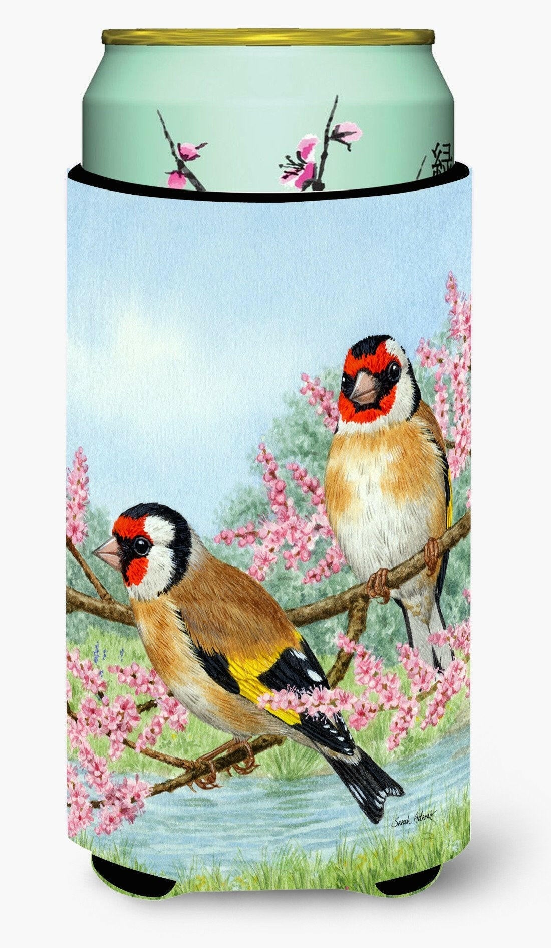 European Goldfinches Tall Boy Hugger Can Cooler Sleeve Machine Washable Drink Collapsible Insulator Beverage Insulated Holder