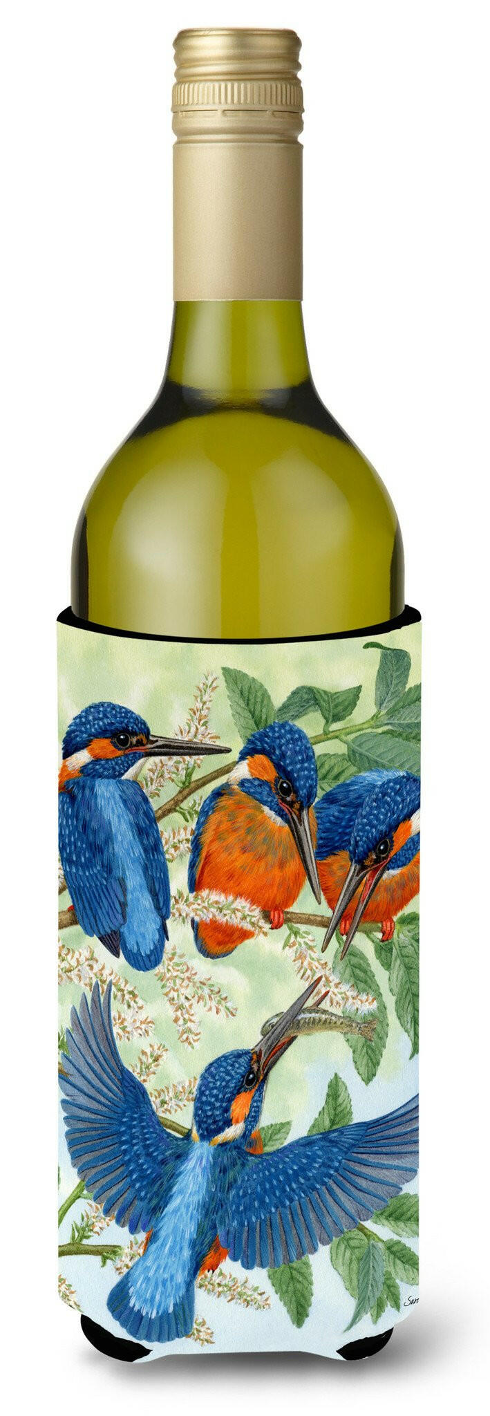 Kingfisher Family Wine Bottle Hugger Gift Sleeve for Standard 750 ml Bottles, Insulated Reusable Also Fits Mini Shot & Pint Bottles