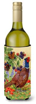 Pheasant Wine Bottle Hugger Gift Sleeve for Standard 750 ml Bottles, Insulated Reusable Also Fits Mini Shot & Pint Bottles