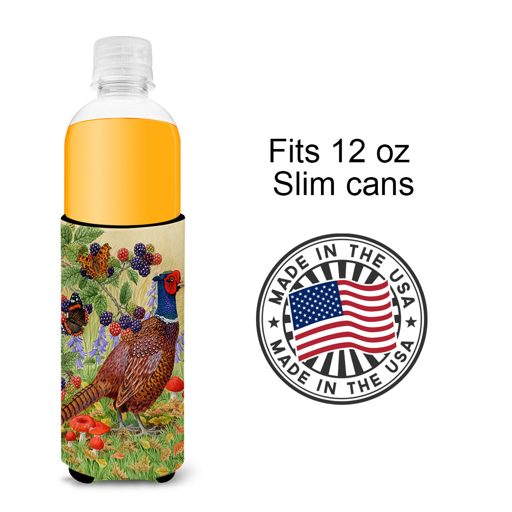 Pheasant Slim Can Hugger , Insulated Foam Hugger for 12 oz Slim Cans, Beer Bottles & Water Bottles, Printed in USA