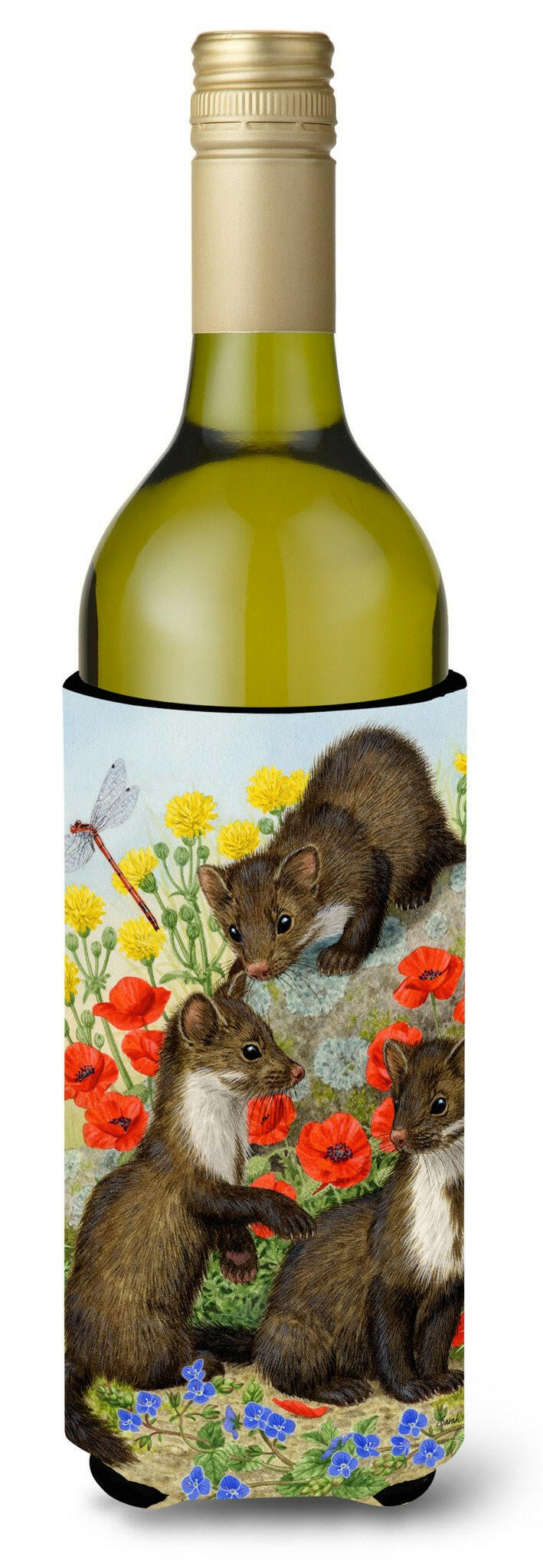 Stone Martins Beech Marten Wine Bottle Hugger Gift Sleeve for Standard 750 ml Bottles, Insulated Reusable Also Fits Mini Shot & Pint Bottles