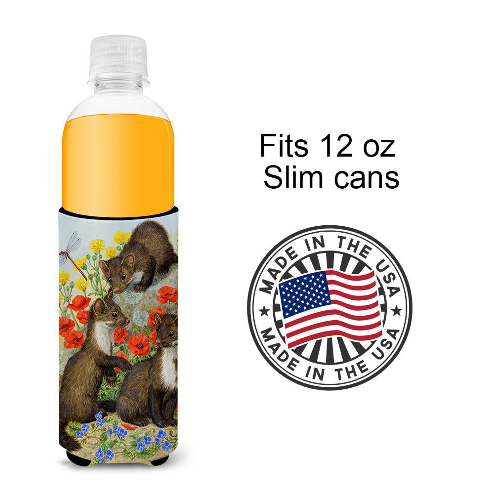 Stone Martins Beech Marten Slim Can Hugger , Insulated Foam Hugger for 12 oz Slim Cans, Beer Bottles & Water Bottles, Printed in USA