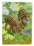 Wild Boar House Flag 28x40 Porch Sleeve Pole Decorative Outside Yard Banner Artwork Wall Hanging, Polyester