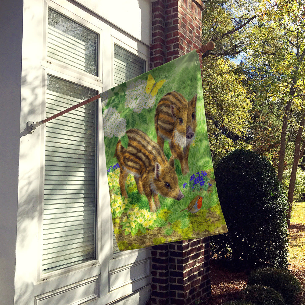 Wild Boar House Flag 28x40 Porch Sleeve Pole Decorative Outside Yard Banner Artwork Wall Hanging, Polyester