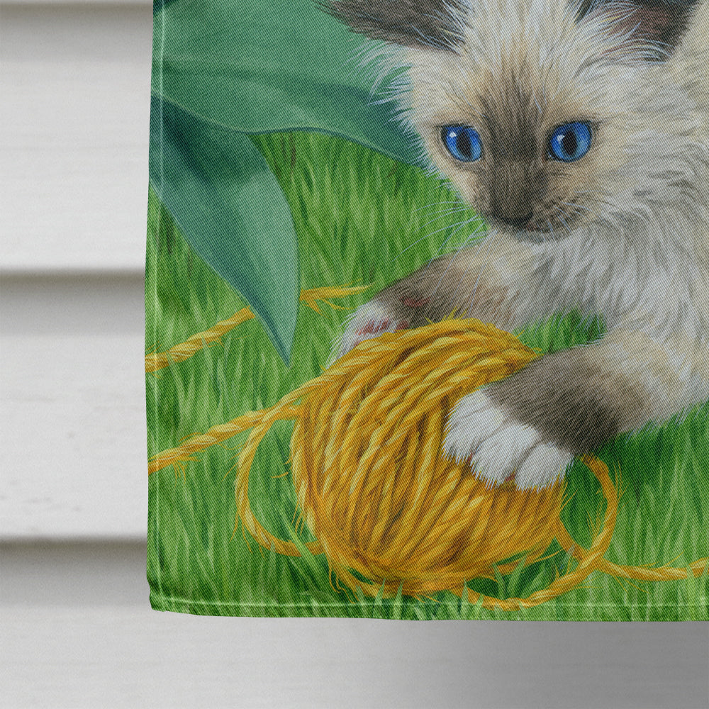Birman Kittens House Flag 28x40 Porch Sleeve Pole Decorative Outside Yard Banner Artwork Wall Hanging, Polyester