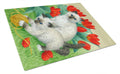 Birman Kittens Cutting Board Tempered Glass Kitchen Cutting Surface, Heat Resistant Chopping, Non-Slip Feet, Food Prep & Serving