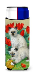 Birman Kittens Slim Can Hugger , Insulated Foam Hugger for 12 oz Slim Cans, Beer Bottles & Water Bottles, Printed in USA