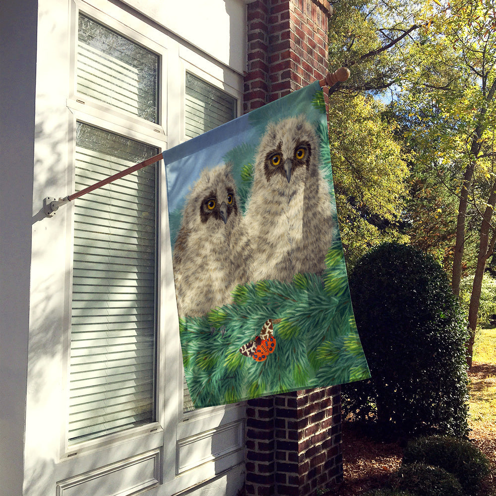 Owlets House Flag 28x40 Porch Sleeve Pole Decorative Outside Yard Banner Artwork Wall Hanging, Polyester