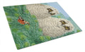Owlets Cutting Board Tempered Glass Kitchen Cutting Surface, Heat Resistant Chopping, Non-Slip Feet, Food Prep & Serving