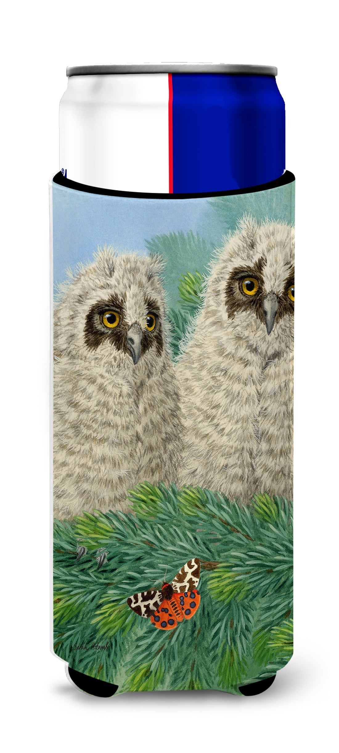 Owlets Slim Can Hugger , Insulated Foam Hugger for 12 oz Slim Cans, Beer Bottles & Water Bottles, Printed in USA