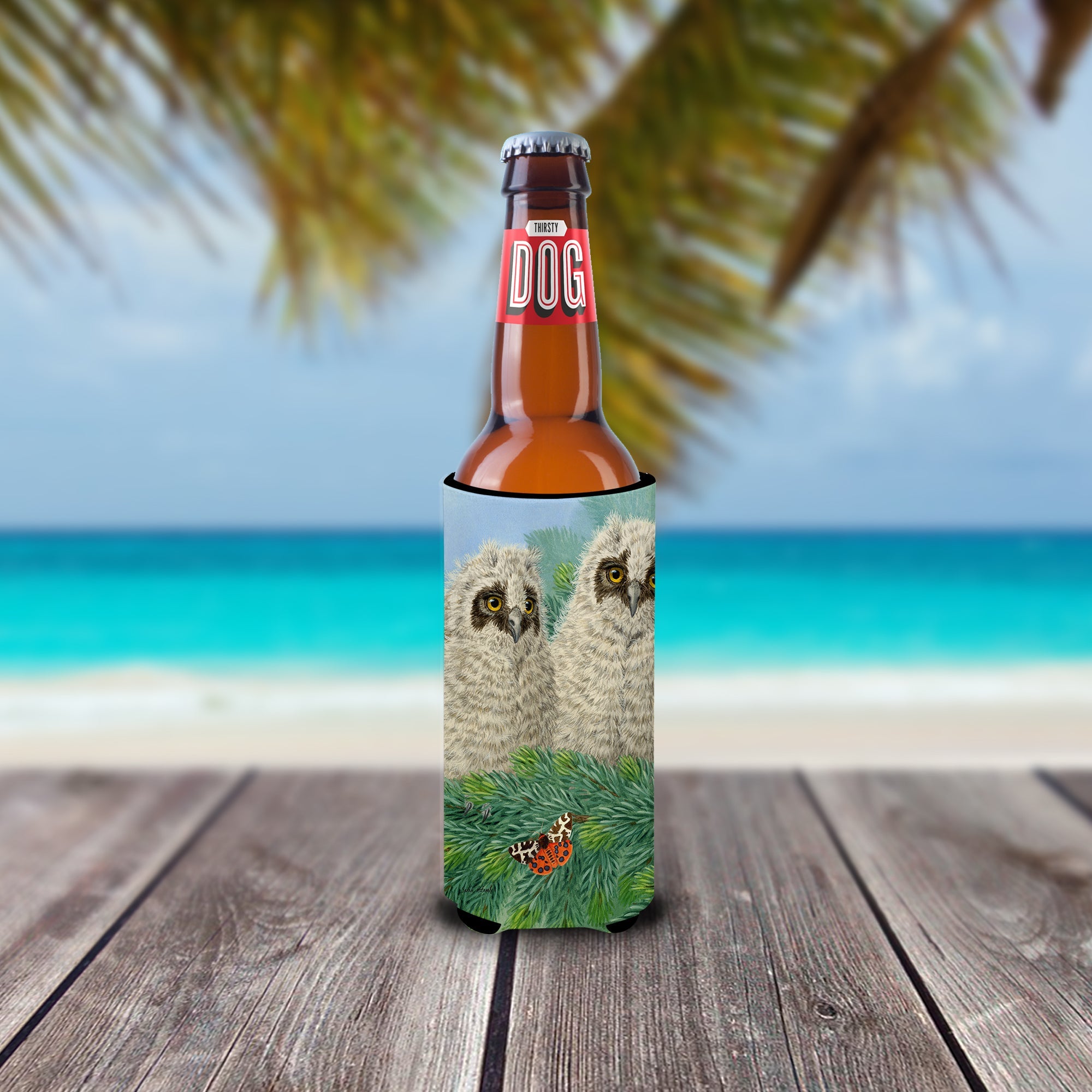 Owlets Slim Can Hugger , Insulated Foam Hugger for 12 oz Slim Cans, Beer Bottles & Water Bottles, Printed in USA