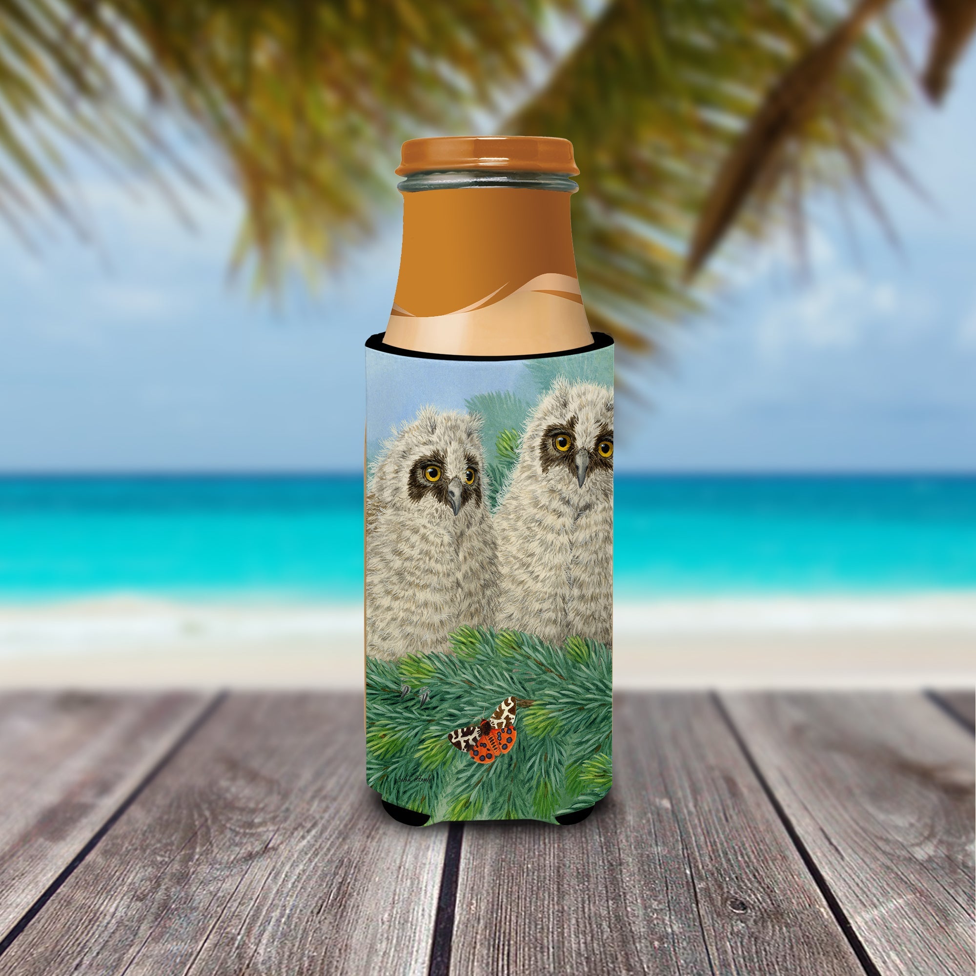 Owlets Slim Can Hugger , Insulated Foam Hugger for 12 oz Slim Cans, Beer Bottles & Water Bottles, Printed in USA