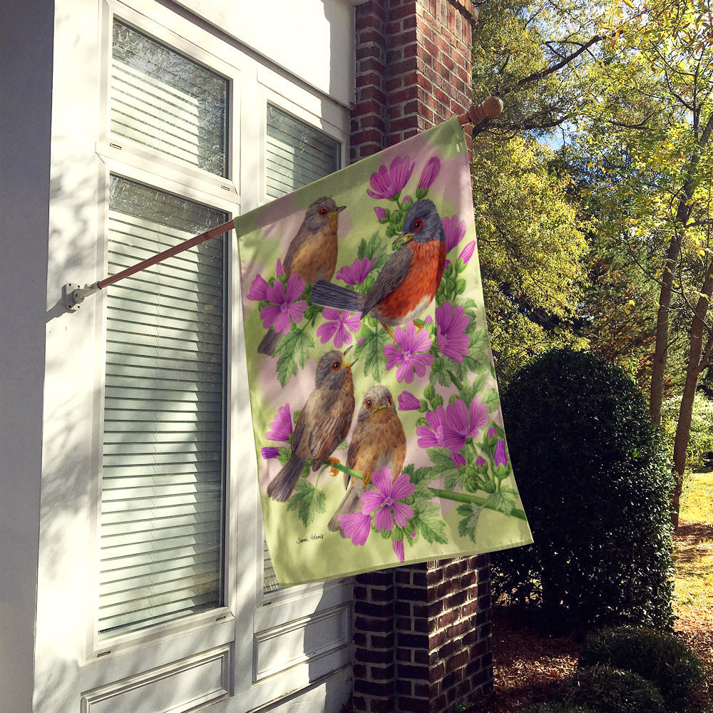 Warbler Family House Flag 28x40 Porch Sleeve Pole Decorative Outside Yard Banner Artwork Wall Hanging, Polyester