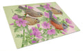 Warbler Family Cutting Board Tempered Glass Kitchen Cutting Surface, Heat Resistant Chopping, Non-Slip Feet, Food Prep & Serving