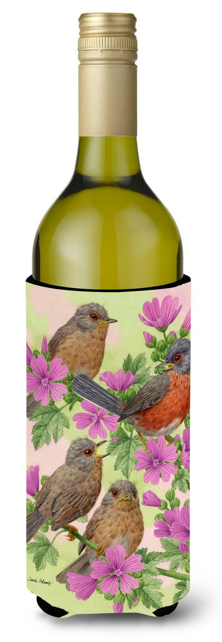 Warbler Family Wine Bottle Hugger Gift Sleeve for Standard 750 ml Bottles, Insulated Reusable Also Fits Mini Shot & Pint Bottles