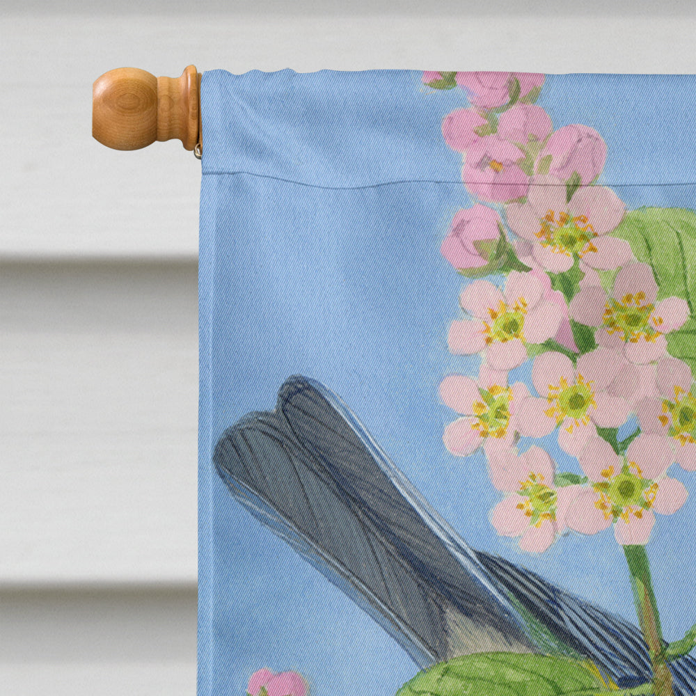 Eurasian Blue Tits Birds House Flag 28x40 Porch Sleeve Pole Decorative Outside Yard Banner Artwork Wall Hanging, Polyester