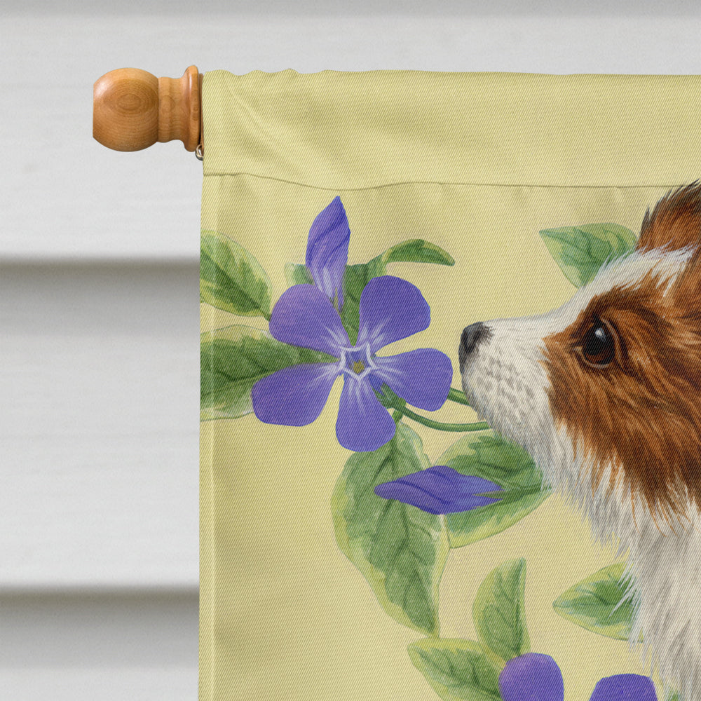 Papillon Pups House Flag 28x40 Porch Sleeve Pole Decorative Outside Yard Banner Artwork Wall Hanging, Polyester