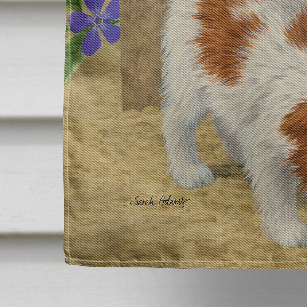 Papillon Pups House Flag 28x40 Porch Sleeve Pole Decorative Outside Yard Banner Artwork Wall Hanging, Polyester