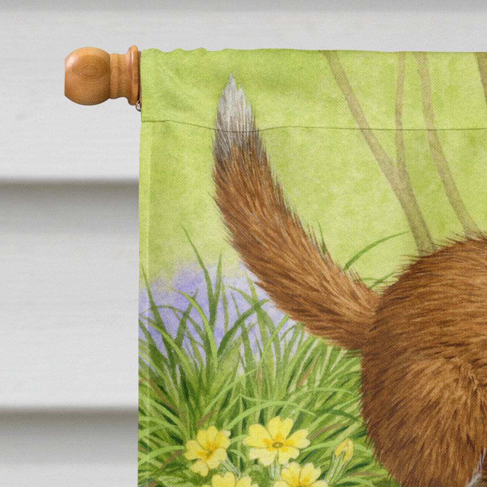 Fox Cubs House Flag 28x40 Porch Sleeve Pole Decorative Outside Yard Banner Artwork Wall Hanging, Polyester